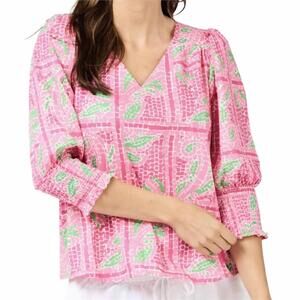 NEW MARY SQUARE ashlyn trellis tiles top in pink